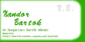 nandor bartok business card